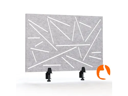 Akoestisch Bureaupaneel met patroon uitsnede 60x75cm Lichtgrijs