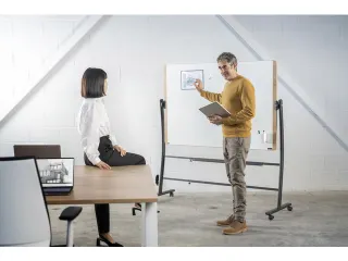 Whiteboard Rocada Natural 129x100cm wit mobiel 2-zijdig - 15