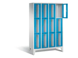 lockerkast 1850x1190x500mm 4x3 vakken Cilinderslot Poten, RAL5012