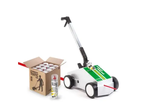 Vloermarkeringsset TRAFFIC PAINT met 12 verfbussen, rood