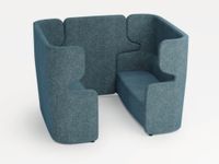 Zitgroep 2Banken 4-Zits Geluidabsorberend Stof Blauw 1320x2200x1570mm