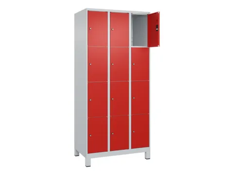 lockerkast,HxBxD 1950x900x500mm,3x4vakken,vak B 300mm,cil.-slot,voeten