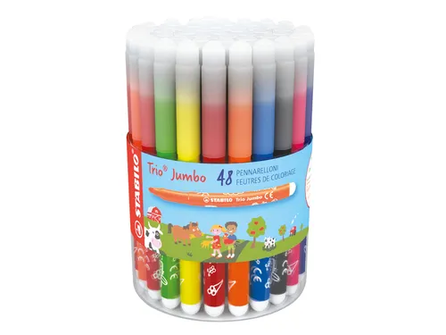 Viltstift STABILO Trio Jumbo 380 48 stuks assorti