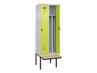 locker met bank,voor scheiding van kleding,HxBxD 2120x600x815mm,2vak - 1