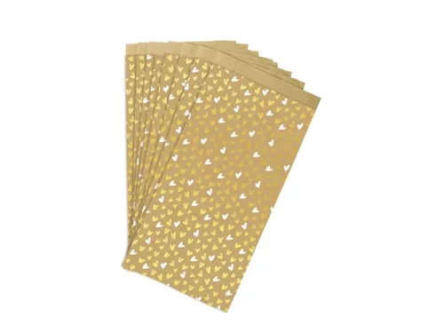 Cadeauzak Clairefontaine 16x30x5 kraft Harten 50 stuks
