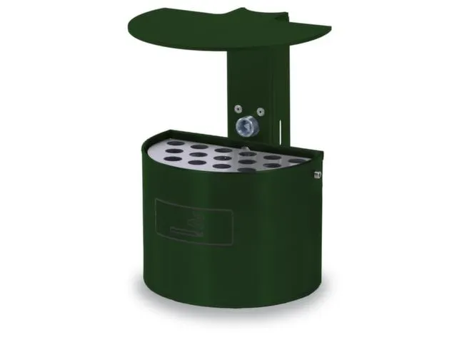 Asbak Halfrond Overkapping 2 liter 135x200mm Binnen/Buiten Groen