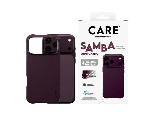 PanzerGlass CARE by Samba Case Dark Cherry w. MagSafe iPhone 18