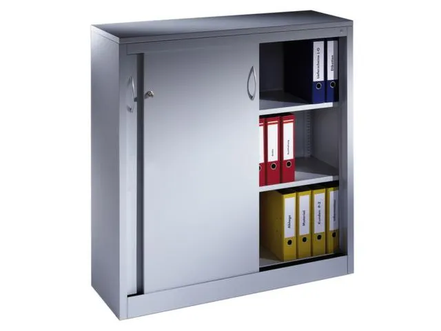 Schuifdeurkast Hxbxd 1200X1200X400Mm 2Legborden Afdekplaat Ral7035