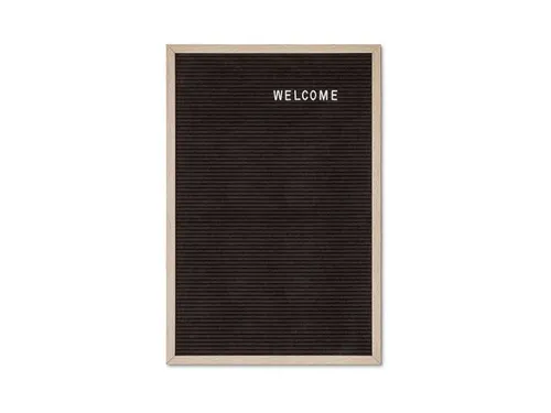 Letterbord Zwart 40x60cm licht houten frame