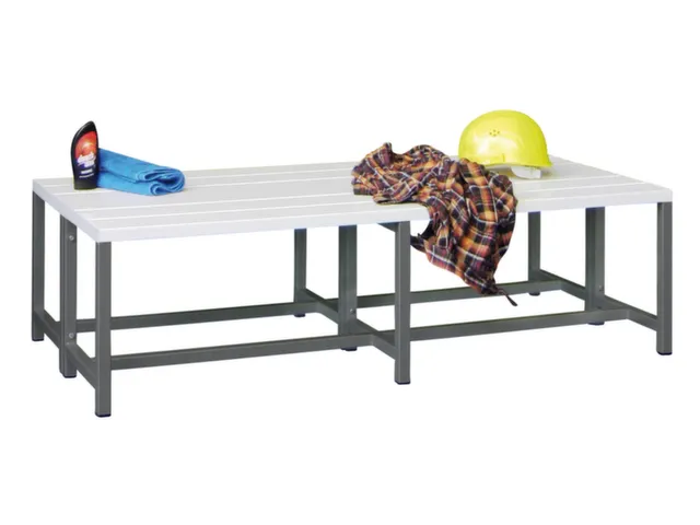 dubbele zitbank,HxLxD 430x1500x740mm,onderstel RAL7016