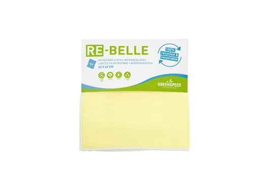 Microvezeldoek Greenspeed Re-belle 40x40cm geel 5 stuks