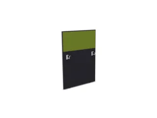 baliepaneel,v. bureau,aanbouw links,B 800mm,CC-zwart,BN7048-groen - 1
