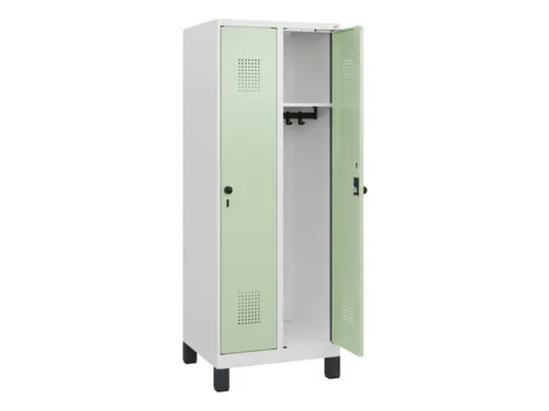 schoollocker,HxBxD 1630x600x500mm,2vak,vak B 300mm,draaigrendel,voeten