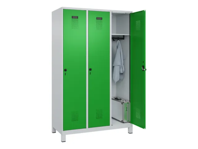 locker,HxBxD 1950x1200x500mm,3vak,vak B 400mm,draaigrendel,voeten