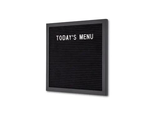 Letterbord Zwart 30x30cm Zwart frame