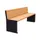 zitbank,B 1800mm,3latten,hout-zitting licht eikenhout,zitting H 450mm
