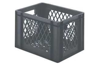 Euronorm-stapelbak 24l 270x400x300mm Wanden/bodem Opengewerkt Grijs - 1