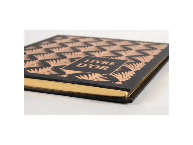 Livre d'or 140 pages tranche or - Format 21x19cm - PALMYRE - Noir palm