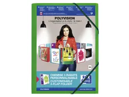 Elastomap Oxford A4 Polyvision Incl Insteektas Groen Polypropyleen