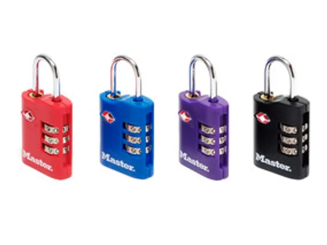 Hangslot Masterlock 3-cijfer combi TSA set van 2 sloten assorti in wil