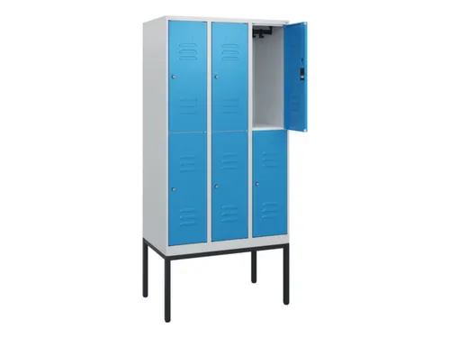 dubbeldekse locker,HxBxD 1950x900x500mm,3x2vak.,vak B 300mm,cil.-slot