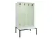 locker met bank,voor scheiding van kleding,HxBxD 2120x1200x815mm,4vak