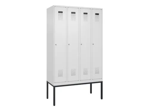 locker,HxBxD 2120x1200x500mm,4vak,vak B 300mm,cil.-slot,voetonderstel