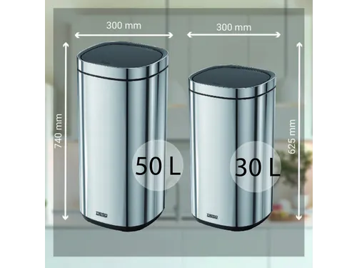 Afvalbak Desq 6132.18 Touch 50 liter RVS zilver