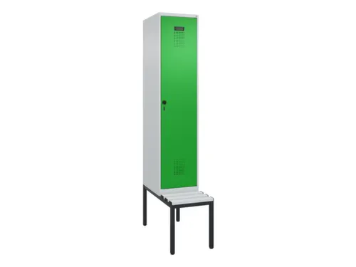 locker met bank,HxBxD 2120x400x815mm,1vak,vak B 400mm,draaigrendel
