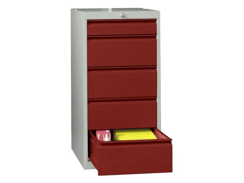 ladekast,HxBxD 1000x500x600mm,7lade(n),cil.-slot,RAL7035,front RAL3000