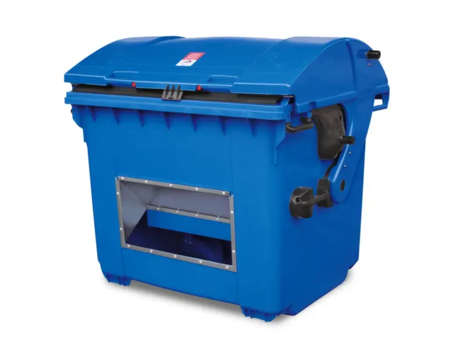 strooigoedbak,HxBxD 1035x1360x765mm,HDPE,blauw,deksel blauw