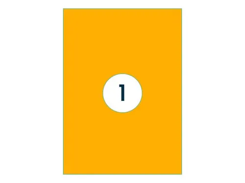 Gekleurde Etiketten 210x297mm A4 Fluor Oranje 42424