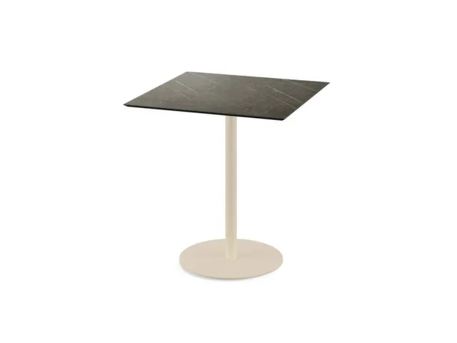 bistrotafel,HxBxD 730x700x700mm,rechthoekig,schotelvoet zandkleuren