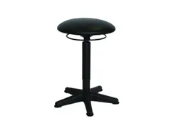 Draaikruk 430-560mm Zwart Kunstleer Gasveer Zwart Kunststof Glijders