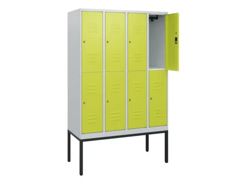 dubbeldekse locker,HxBxD 1950x1200x500mm,4x2vak.,vak B 300mm,cil.-slot