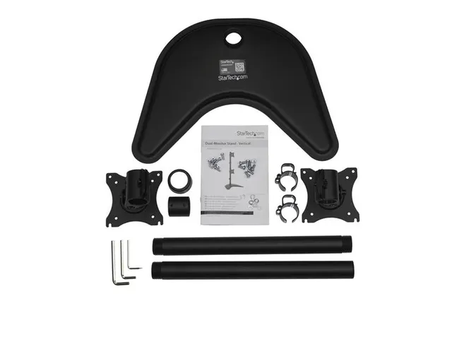 Support 2 écran Vertical Noir