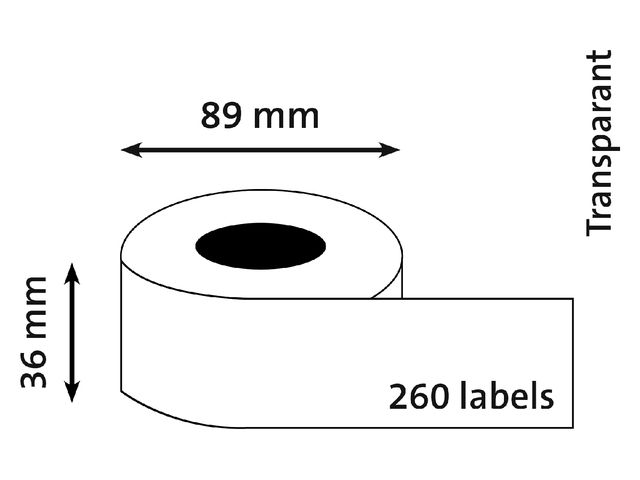 Etiket Dymo 99013 Labelprint Eurolabel 36x89mm Transparant S0722410 | DymoEtiket.nl