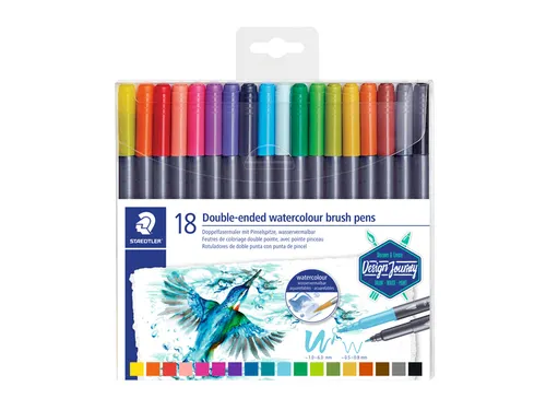 Brushpen Staedtler 3001 Marsgraphic duo 0.5-6mm blister à 18st ass
