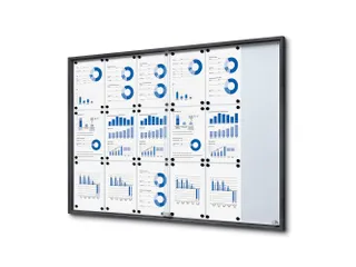 Vergrendelbaar notitiebord Indoor Slim 18xA4 Schuifdeuren Antraciet - 1