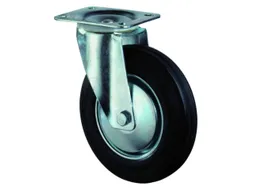 zwenkwiel,draagverm. 250kg,massief rubber-banden,ØxB 250x50mm,rollage