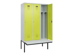 locker met bank,voor scheiding van kleding,HxBxD 2120x1200x815mm,3vak