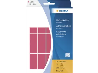 HERMA 2416 Universele etiketten 20x50mm Fluor rood 360 stuks - 2