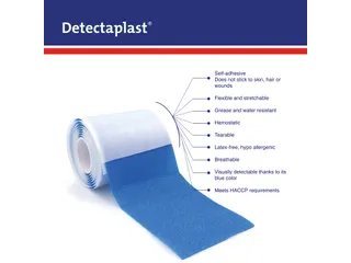 Detectaplast Zelfklevend Schuimverband 6cm x 1mtr Blauw - 4