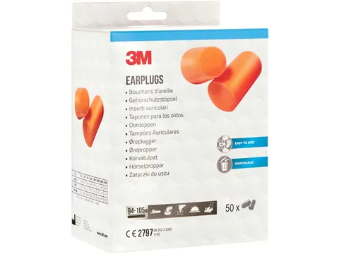 3M Wegwerp Oordoppen 1100 105dB Oranje 50 paar hypoallergeen