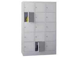Lockersysteem 1850x1230x500mm 3x5 Vakken 400mm Cilinderslot Ral7035