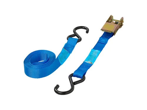 Spanband ProPlus ratel 5 meter met 2 haken blauw