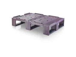Halve Pallet Hdpe 160x800 600mm Draagverm. 2000kg Rood/Zwart