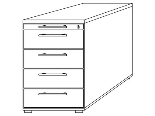 stationaire ladeblokken,HxBxD 720-760x428x800mm,4lade(n),mat.-lade