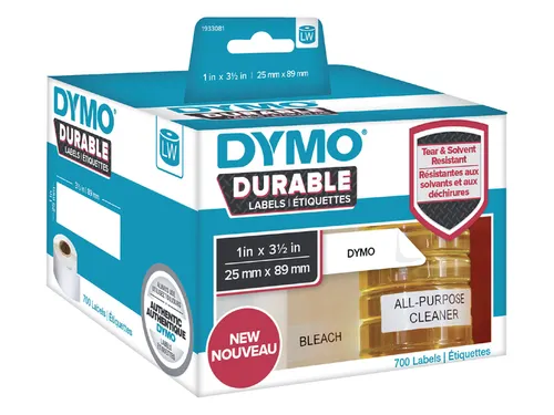 Etiket Dymo LabelWriter industrieel 25x89mm 2 rollen á 350 stuks wit