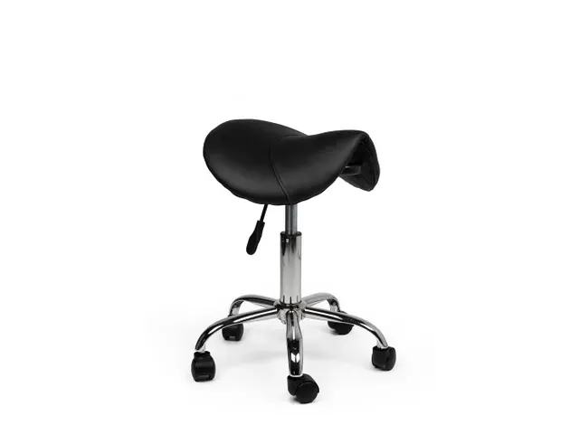 Zadelkruk Kapperskruk Zwart Lage Gasveer Zonder Rugleuning